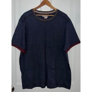 Carbon2Cobalt Mens Dark Blue Cotton TShirt Size XXL Textured Short Sleeve